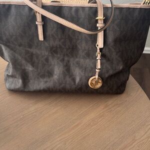 Michael Kors Black and Tan Tote Bag